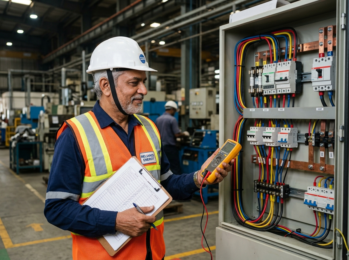 Bhardwaj Enterprises Electrical Engineer inspecting panel